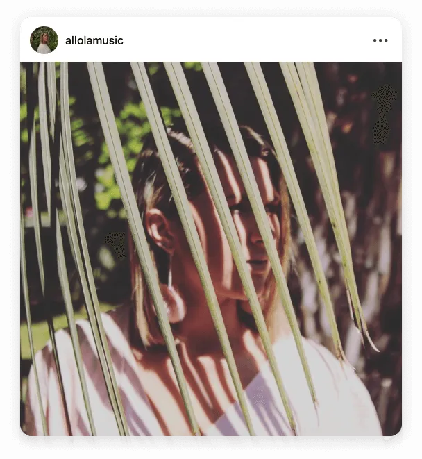 Instagram post by @allolamusic with colorful aesthetic