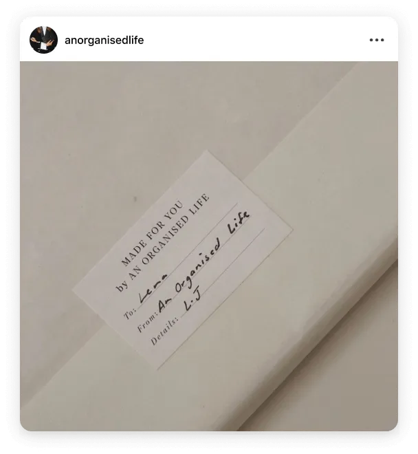 Instagram post by @anorganisedlife brand content