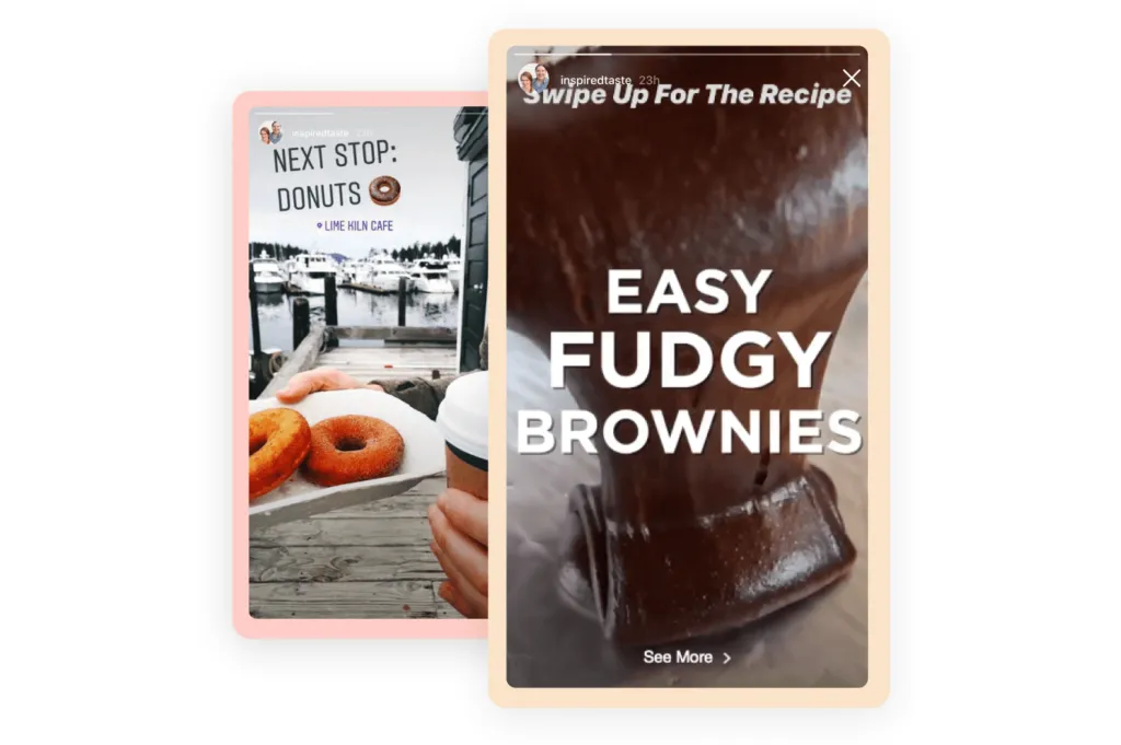 Instagram Stories by @inspiredtaste showing recipe content