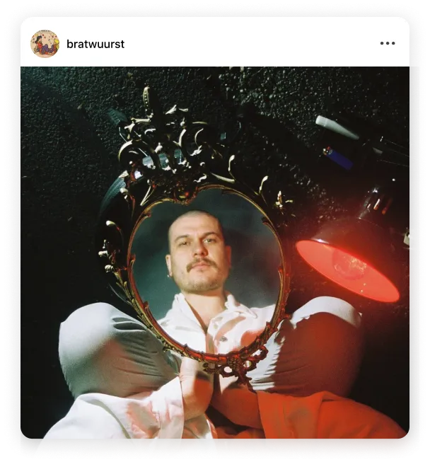 Instagram post by @bratwuurst on-location shoot