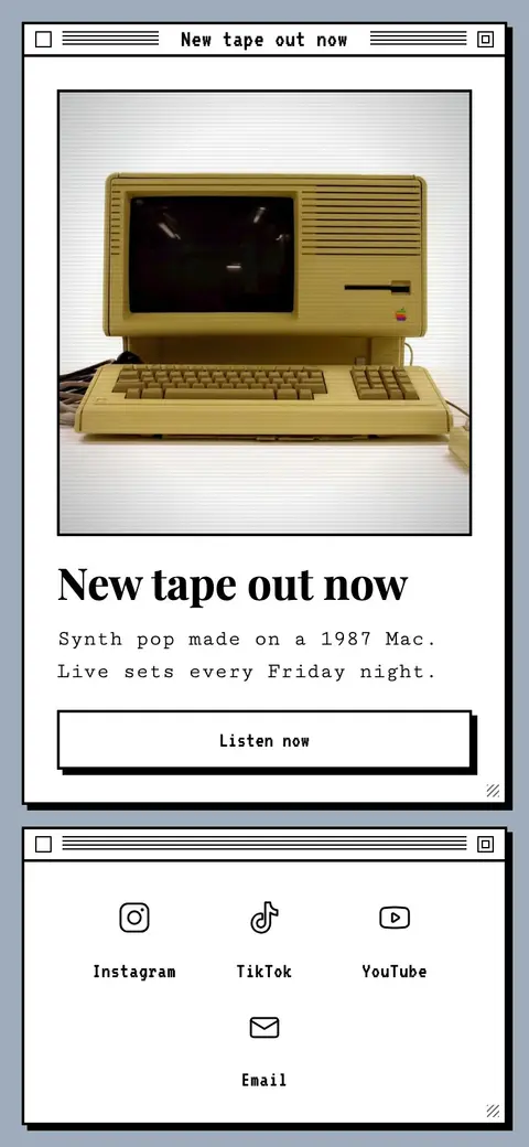 An example site in the Retro Reload Look