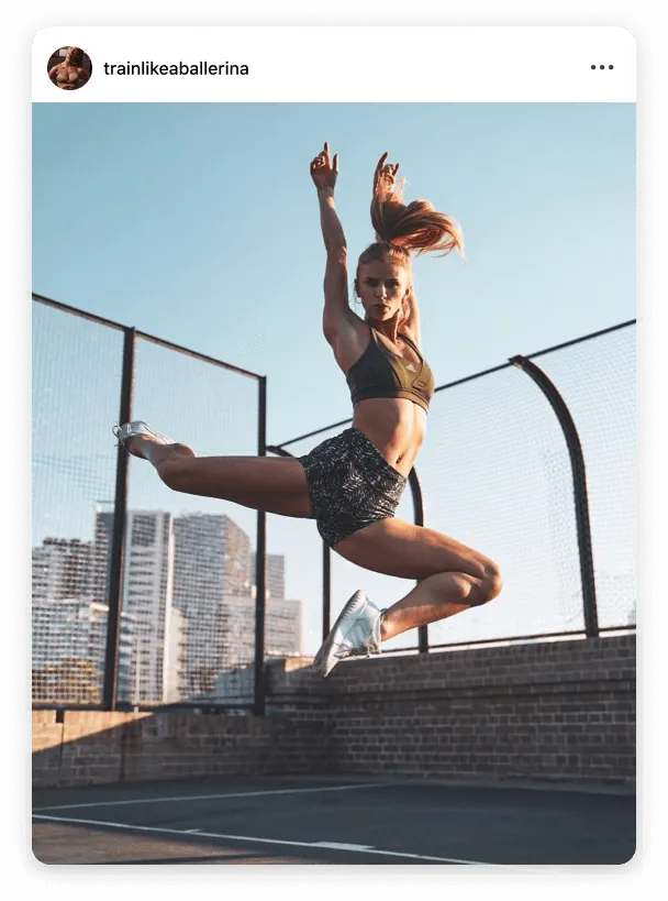 Instagram post by @trainlikeaballerina inspiration